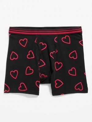 Old Navy Printed Built-In Flex Boxer-Brief Underwear Outline Hearts | YNZ134690