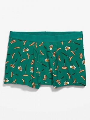 Old Navy Printed Built-In Flex Underwear Trunks Green | ZGX069753