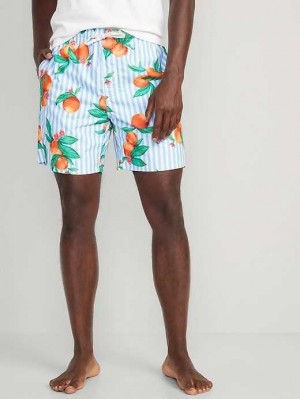 Old Navy Printed Swim Trunks Peaches & Stripes | VYP376054