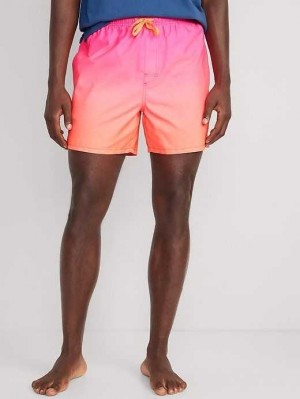 Old Navy Printed Swim Trunks Pink / Orange | CYW175823