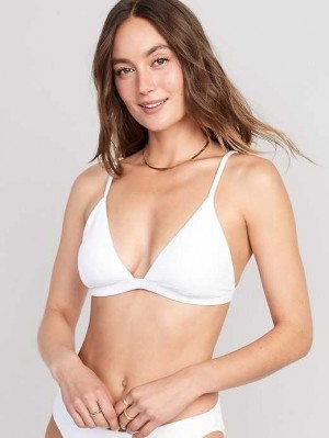 Old Navy Pucker Triangle Bikini Swim Top White | PGS819365