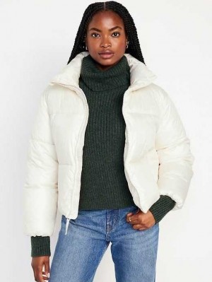 Old Navy Quilted Puffer Jacket Creme De La Creme | VDG742908