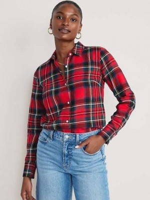 Old Navy Relaxed Classic Flannel Shirt Red | FZW450628