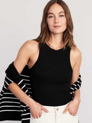 Old Navy Rib-Knit Cropped Tank Top Black | NFY320768