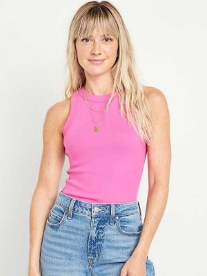 Old Navy Rib-Knit Cropped Tank Top Flamingo Feather | NLH751306