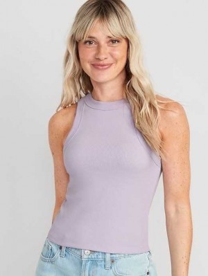 Old Navy Rib-Knit Cropped Tank Top Lavender | KEC364851