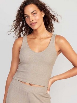 Old Navy Rib-Knit Lounge Tank Top Brown | LOI095374