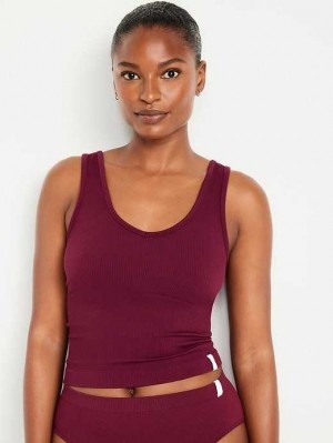 Old Navy Rib-Knit Seamless Tank Top Red Burgundy | UBR936714