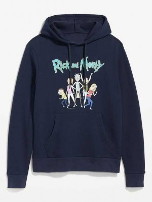 Old Navy Rick and Morty Gender-Neutral Pullover Hoodie Navy | NQK190742