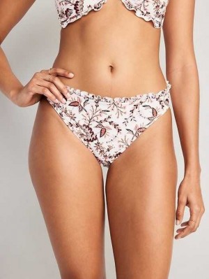 Old Navy Ruffle-Trim Bikini Swim Bottoms Warm Floral | TMB156287