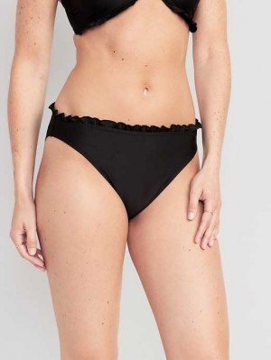 Old Navy Ruffle-Trim Bikini Swim Bottoms Black | KZI165093