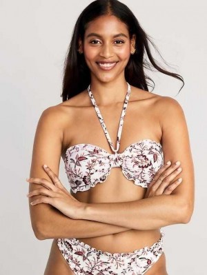 Old Navy Ruffled Convertible Bandeau Swim Top Warm Floral | MJP830765