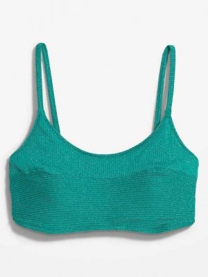 Old Navy Scoop-Neck Metallic Shine Bikini Swim Top Northern Lights | NGZ269574