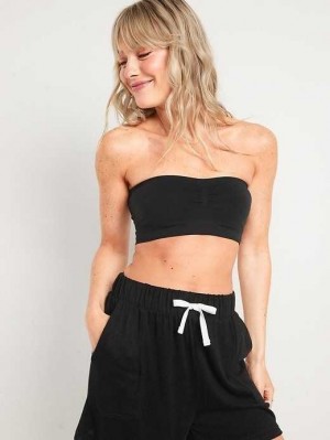 Old Navy Seamless Bandeau Bralette Top Black | DNA061372