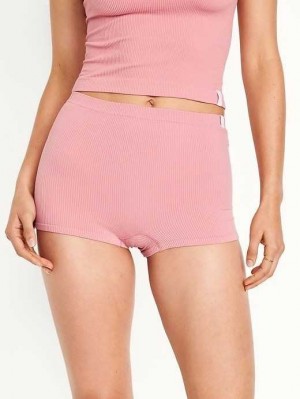 Old Navy Seamless Rib-Knit Boyshort Underwear Coral | DXJ380964