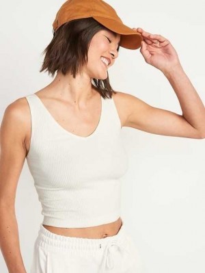 Old Navy Seamless Rib-Knit Tank Top Creme De La Creme | MSR207859