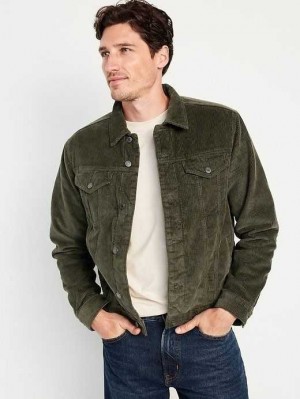 Old Navy Sherpa-Lined Corduroy Jacket Forest Floor | PQE426059