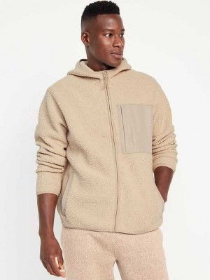 Old Navy Sherpa Zip Hoodie Grey | PEG473695