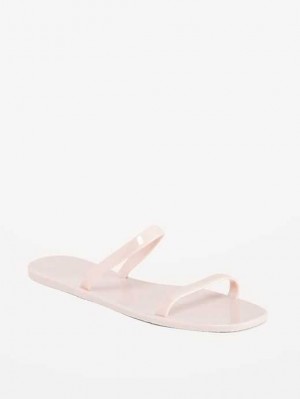 Old Navy Shiny-Jelly Slide Sandals Pink | UHT485672