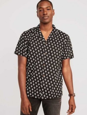 Old Navy Short-Sleeve Printed Camp Shirt Dark Chameleon | TXG137856