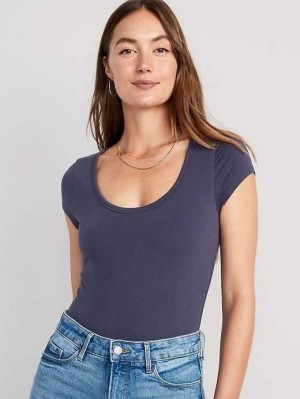 Old Navy Short-Sleeve Scoop-Neck Bodysuit Volcanic Glass | DWX893401