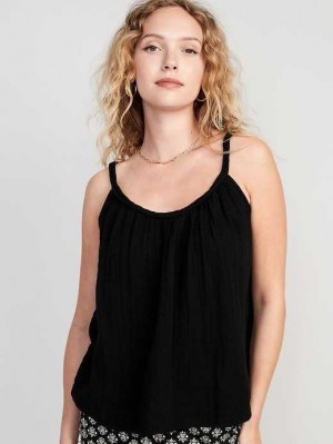 Old Navy Sleeveless Braided-Strap Top Black | YOC957180