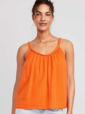 Old Navy Sleeveless Braided-Strap Top Orange | HTJ167935