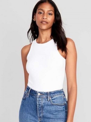 Old Navy Sleeveless High-Neck Bodysuit White | WJP186247