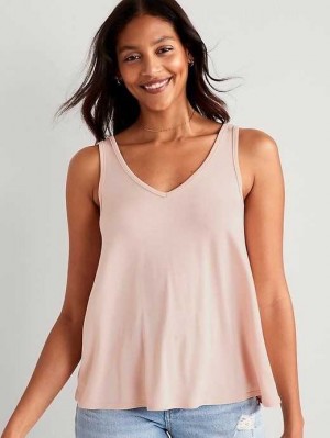 Old Navy Sleeveless Luxe V-Neck Swing T-Shirt Pink | HTW390761