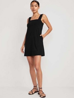 Old Navy Sleeveless Ponte-Knit Mini Dress Black | UXC706852