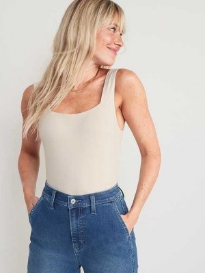 Old Navy Sleeveless Square-Neck Bodysuit Beige | HRZ875320