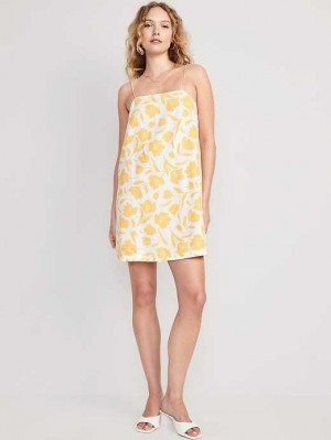 Old Navy Sleeveless Square-Neck Mini Dress Yellow | KJY240519