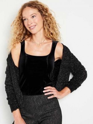 Old Navy Sleeveless Velvet Top Black | LCI120978