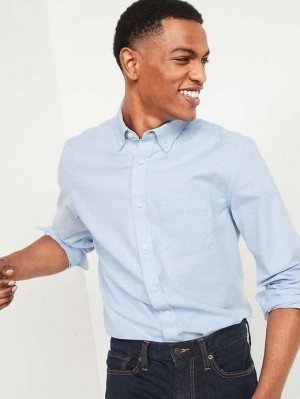 Old Navy Slim-Fit Built-In Flex Everyday Oxford Shirt Blue | XDS210796