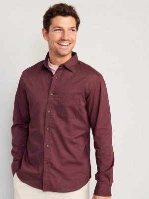 Old Navy Slim-Fit Built-In Flex Everyday Shirt Raisin Arizona | UYJ573618