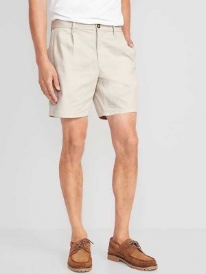 Old Navy Slim Built-In Flex Ultimate Chino Pleated Shorts Beige | TKH460958