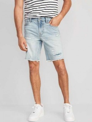 Old Navy Slim Ripped Cut-Off Jean Shorts Light Wash | NGM169087