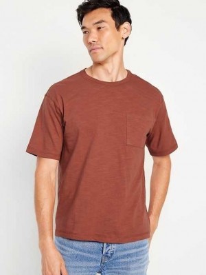 Old Navy Slub-Knit Pocket T-Shirt Cinnamon | GFJ047952