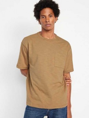 Old Navy Slub-Knit Pocket T-Shirt Teakwood | VDE471356