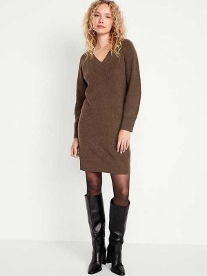 Old Navy SoSoft Cocoon Mini Sweater Dress Espresso | NVU496138