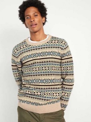 Old Navy SoSoft Sweater Neutral Fair Isle | QZP207689