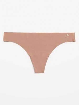 Old Navy Soft-Knit No-Show Thong Underwear Cocoa Fawn | SCL690482