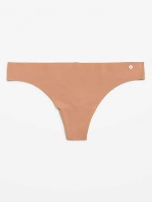 Old Navy Soft-Knit No-Show Thong Underwear Beige | GTN493015