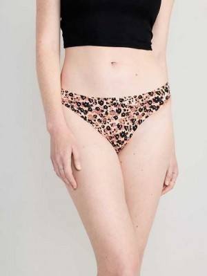 Old Navy Soft-Knit No-Show Thong Underwear Animal Prints | CIP193745