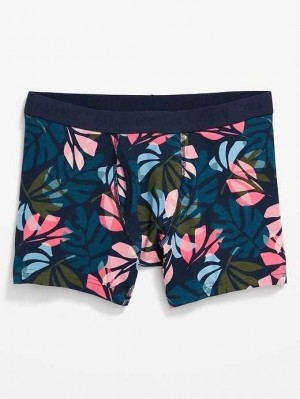 Old Navy Soft-Washed Built-In Flex Printed Boxer-Brief Underwear Tropical Rainforest | HPL589347