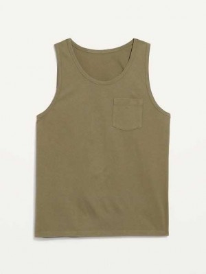 Old Navy Soft-Washed Chest-Pocket Tank Top Dill Caper | BEH706258