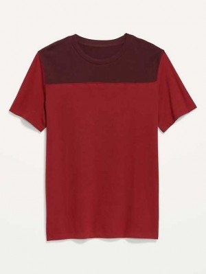 Old Navy Soft-Washed Color-Block Football T-Shirt Red / Burgundy | IOD513284