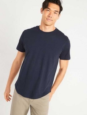 Old Navy Soft-Washed Curved-Hem T-Shirt Navy | TZF138624