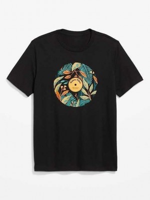 Old Navy Soft-Washed Graphic T-Shirt Black | QMN149702