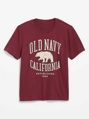 Old Navy Soft-Washed Logo T-Shirt Red Burgundy | JHO084196